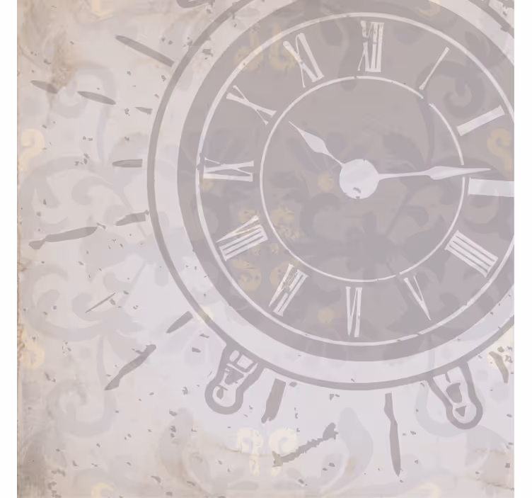 Toile fenêtre salon horloge shabby chic avec mots - TenStickers