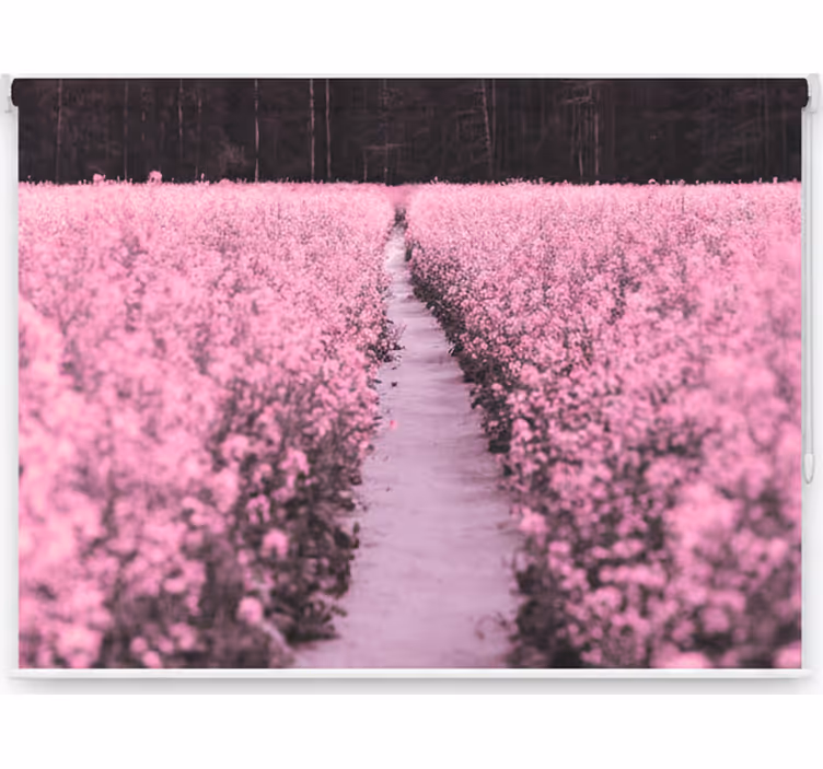 Toile fenêtre salon prairie élégante de roses - TenStickers