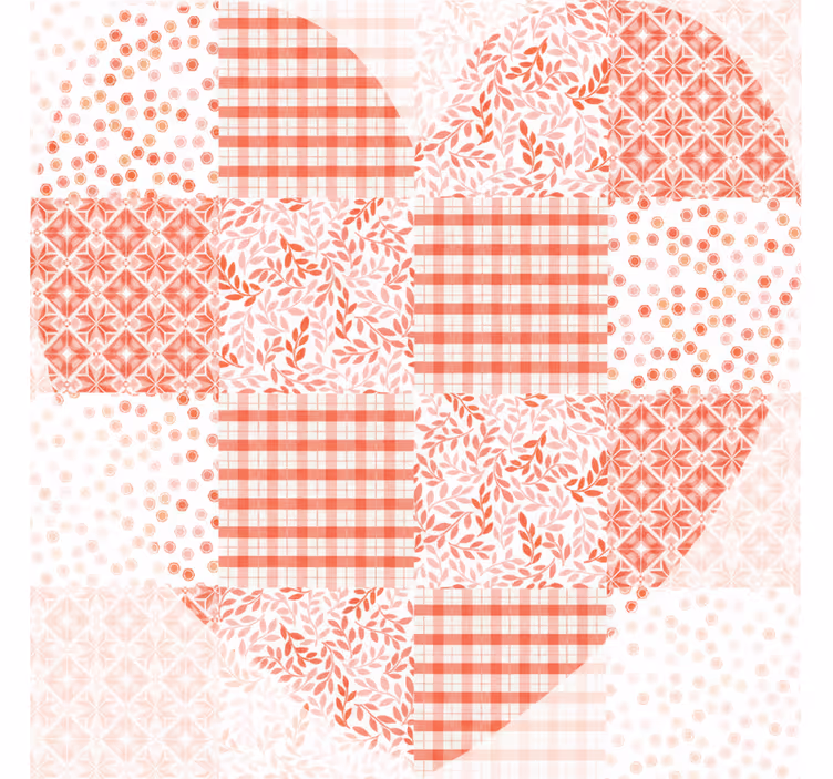Toile fenêtre salon motif cœurs rouges et blancs - TenStickers