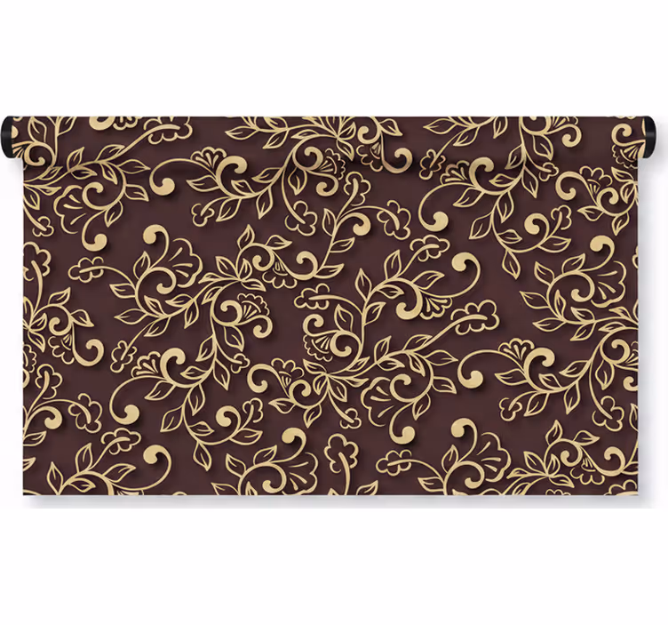 Toile fenêtre salon style feuilles d'arbre dorées - TenStickers