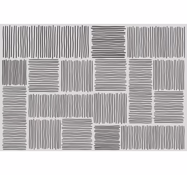 Toile fenêtre salon lignes noir et blanc style vintage - TenStickers