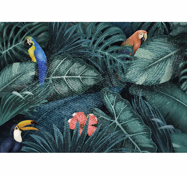 Toile fenêtre salon jungle Écologique lumineuse - TenStickers