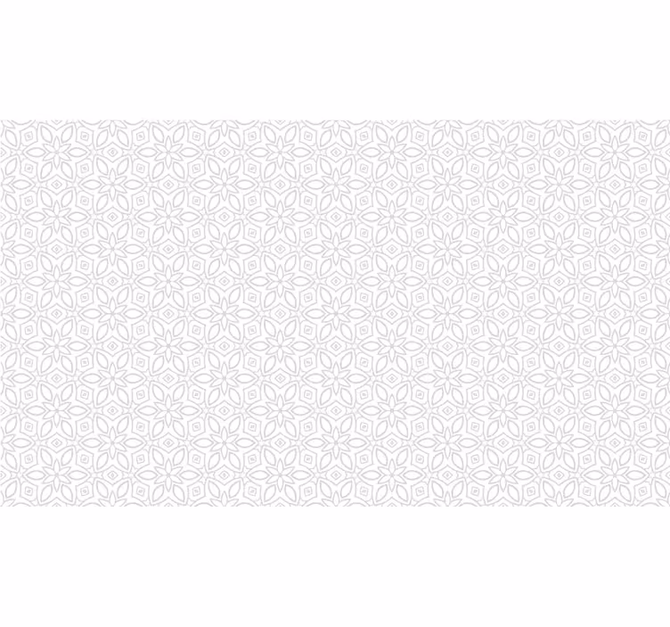 Toile blanche fenêtre motif floral hydraulique - TenStickers