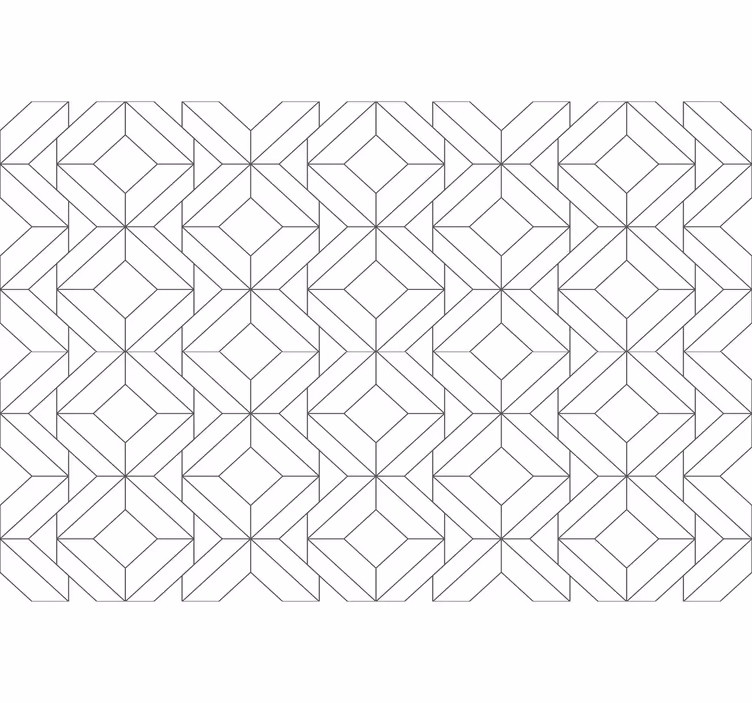 Toile blanche fenêtre motif géométrique japandi - TenStickers