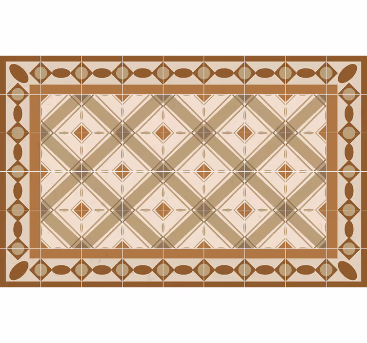 Toile fenêtre beige carreaux portugais - TenStickers