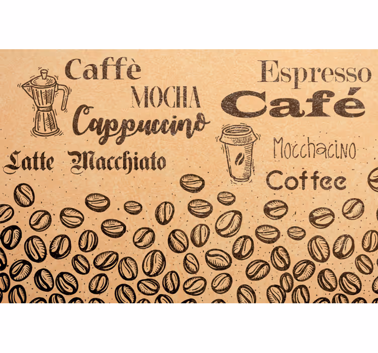 Toile fenêtre beige café italien bien-aimé - TenStickers