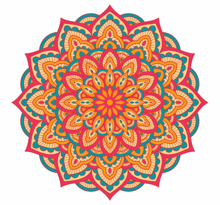 Toile fenêtre chambre mandalas colorés - TenStickers