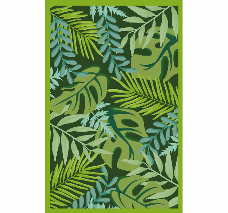 Toile fenêtre chambre feuilles de jungle - TenStickers