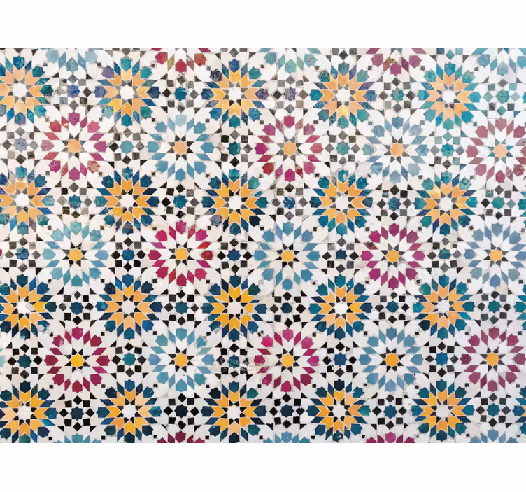 Toile fenêtre chambre mosaïque florale colorée - TenStickers