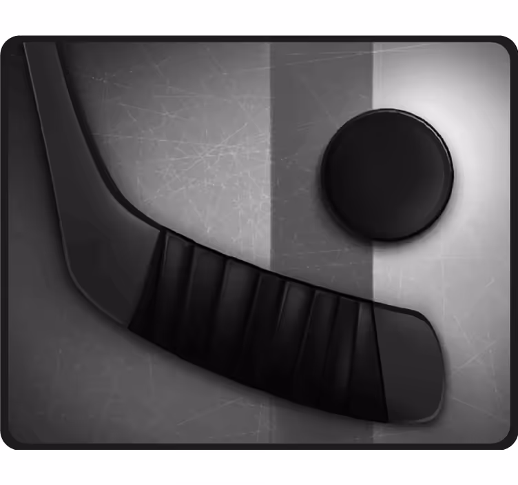 Toile fenêtre chambre hockey sur glace réaliste - TenStickers
