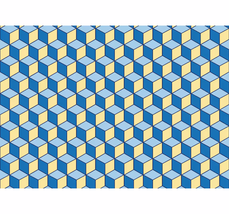 Toile fenêtre chambre cubes bleus en 3d - TenStickers