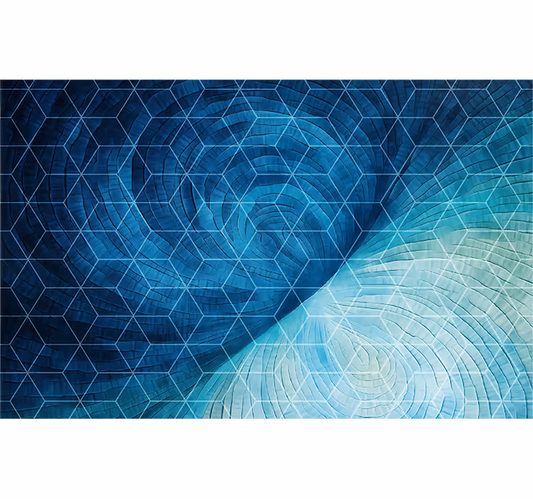 Toile fenêtre chambre fond bleu abstrait - TenStickers