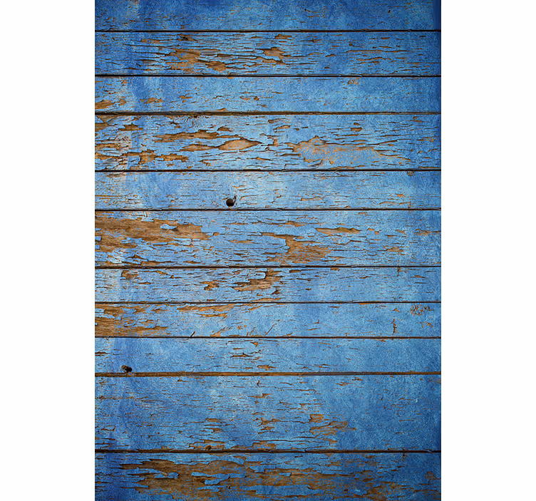 Toile fenêtre chambre motif bois bleu - TenStickers