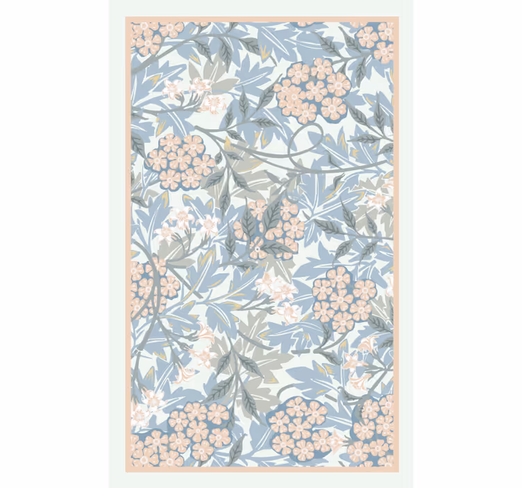 Toile fenêtre chambre plantes blanches et bleues - TenStickers