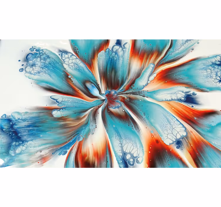 Toile fenêtre chambre fleurs colorées modernes - TenStickers