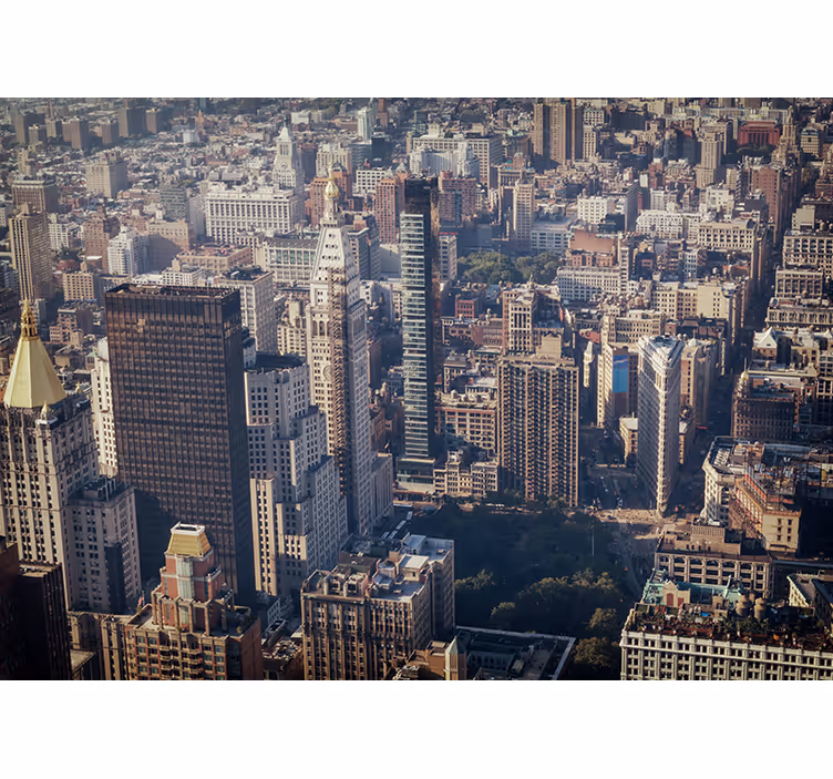 Toile fenêtre chambre paysage urbain rétro nyc - TenStickers