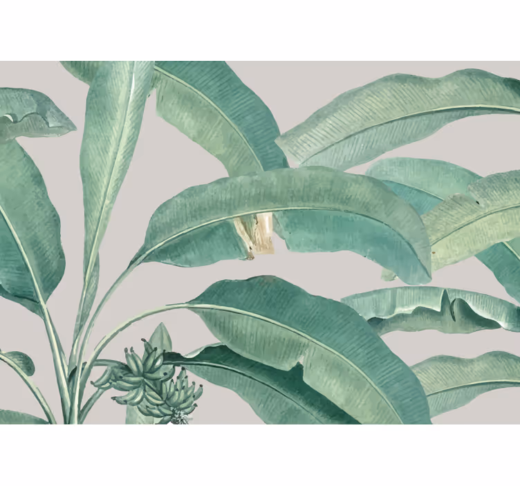 Toile fenêtre chambre arbres tropicaux nordiques - TenStickers
