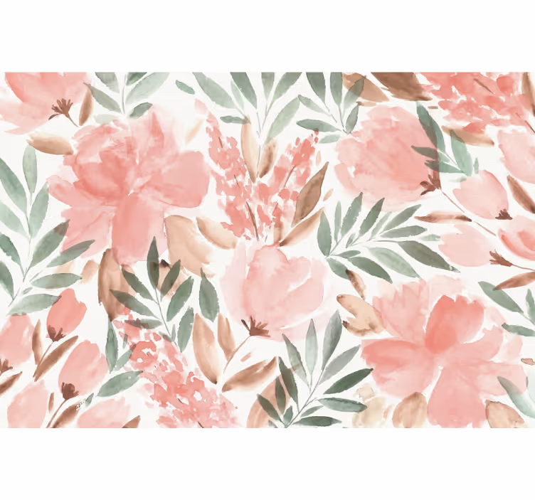 Toile fenêtre chambre papier peint panoramique floral - TenStickers