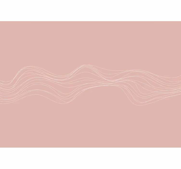 Toile fenêtre chambre vagues terracotta - TenStickers