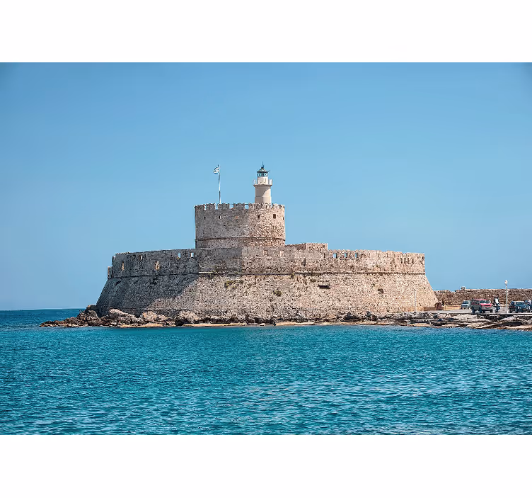 Toile fenêtre chambre vestiges du colosse de rhodes - TenStickers