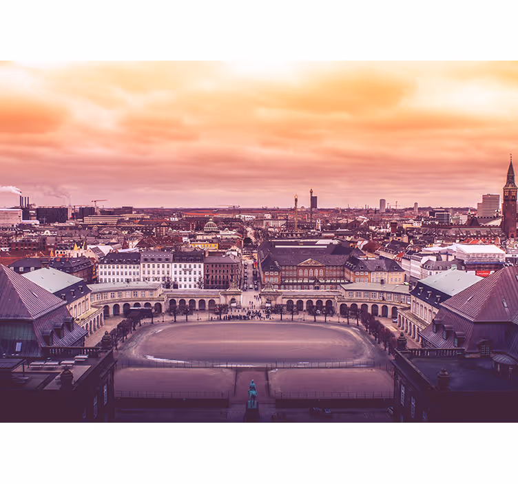 Toile fenêtre chambre vue du ciel de copenhague - TenStickers