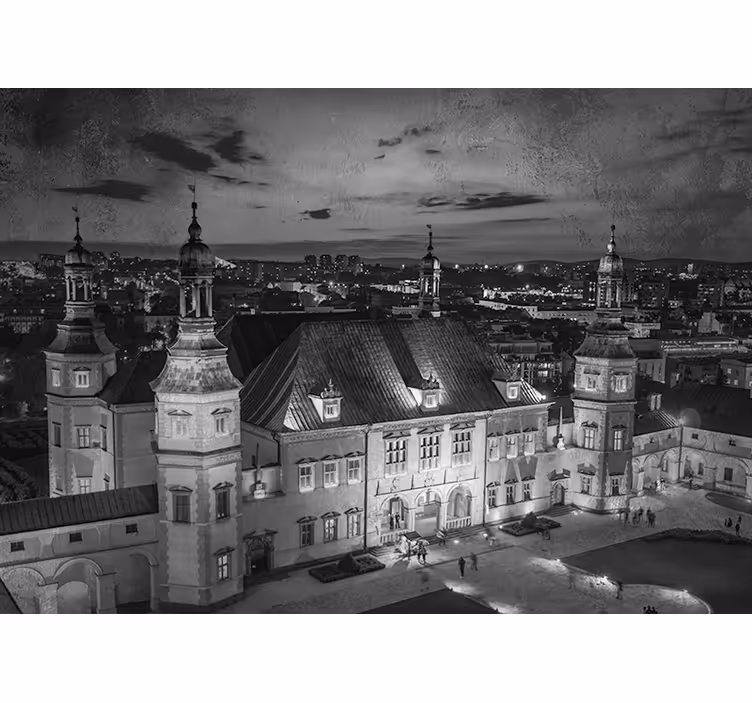 Toile fenêtre chambre kielce la nuit - TenStickers