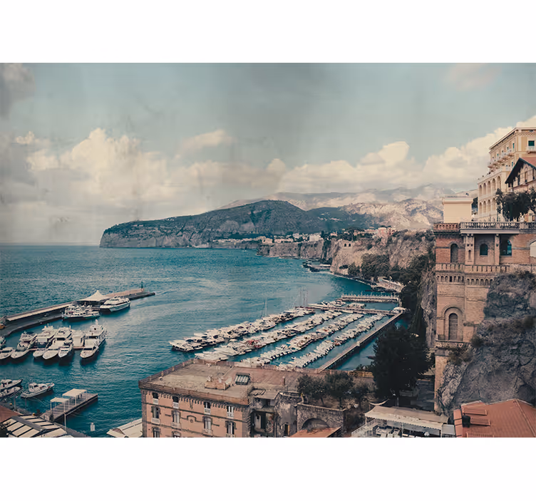Toile fenêtre chambre paysage de sorrente italie - TenStickers