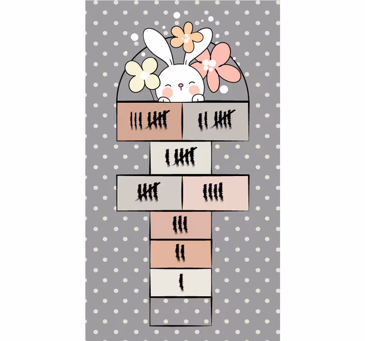 Toile fenêtre gris lapin nordique marelle - TenStickers