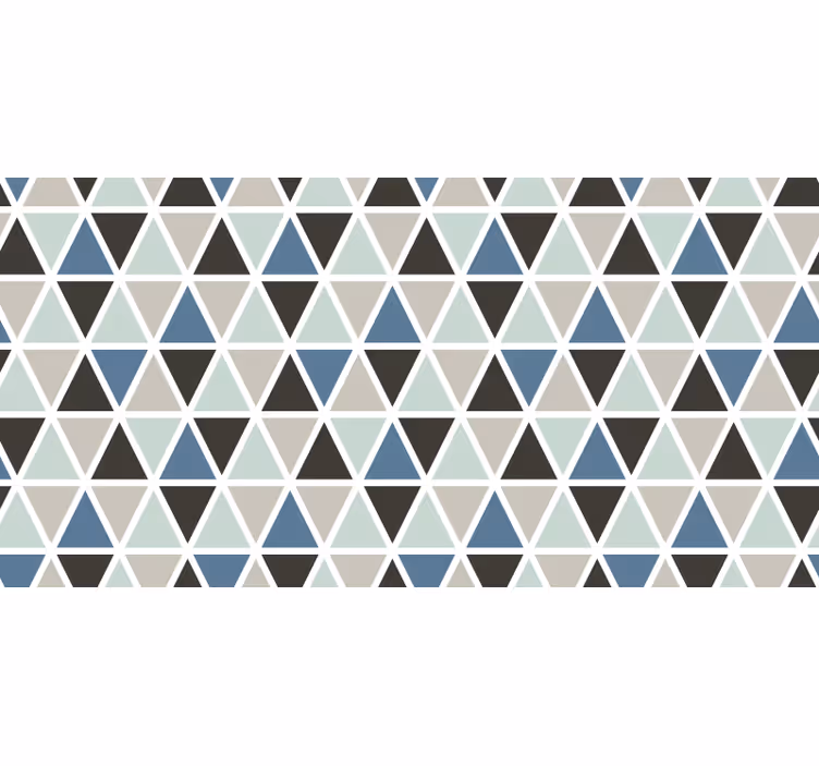 Toile fenêtre gris motif géométrique bleu et gris - TenStickers