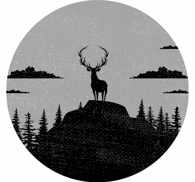 Toile fenêtre gris cerf gris et noir - TenStickers