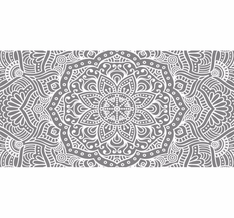 Toile fenêtre gris mandala élégant - TenStickers