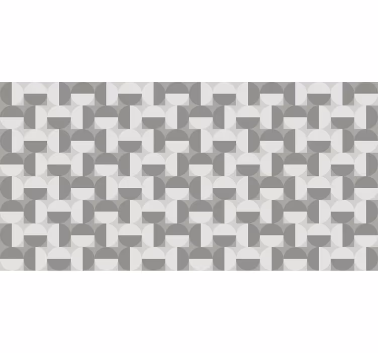 Toile fenêtre gris motif cercles gris style nordique - TenStickers