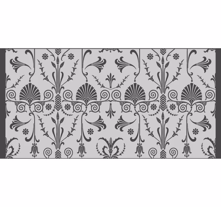 Toile fenêtre gris motif floral provincial gris - TenStickers