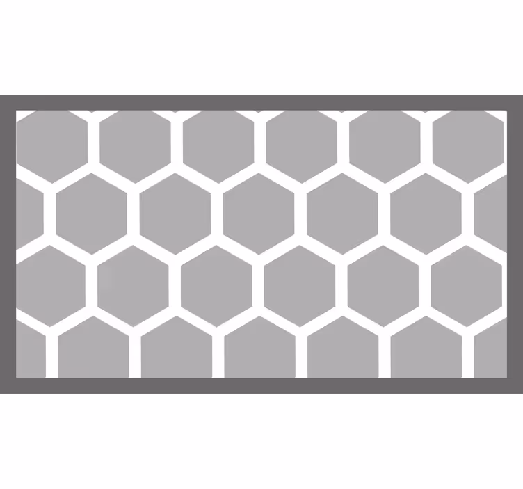 Toile fenêtre gris figures géométriques blanches pentagones - TenStickers