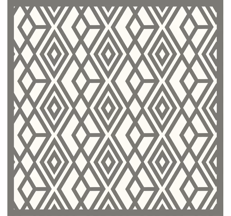 Toile fenêtre gris losanges et triangles nordiques - TenStickers