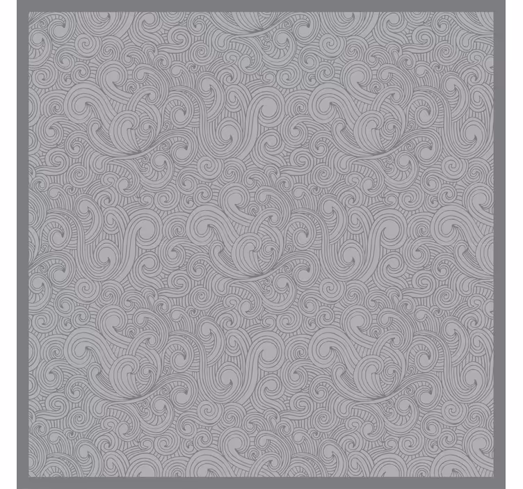 Toile fenêtre gris motif floral en tons gris - TenStickers