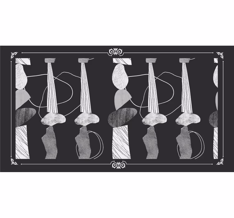 Toile fenêtre gris lignes de pierre uniques - TenStickers