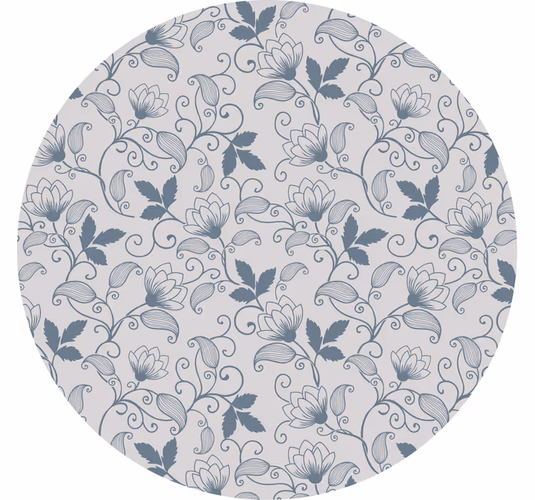 Toile fenêtre gris motif floral bleu hamptons - TenStickers