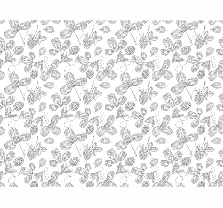 Toile fenêtre gris broderie florale - TenStickers