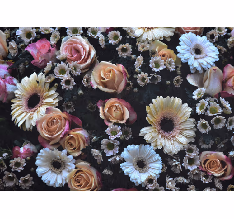 Toile fenêtre chambre fleurs grandes élégantes - TenStickers