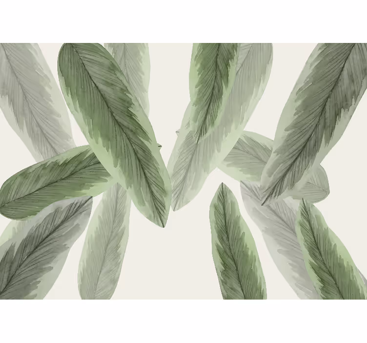 Toile fenêtre chambre feuilles de banane tropicales - TenStickers