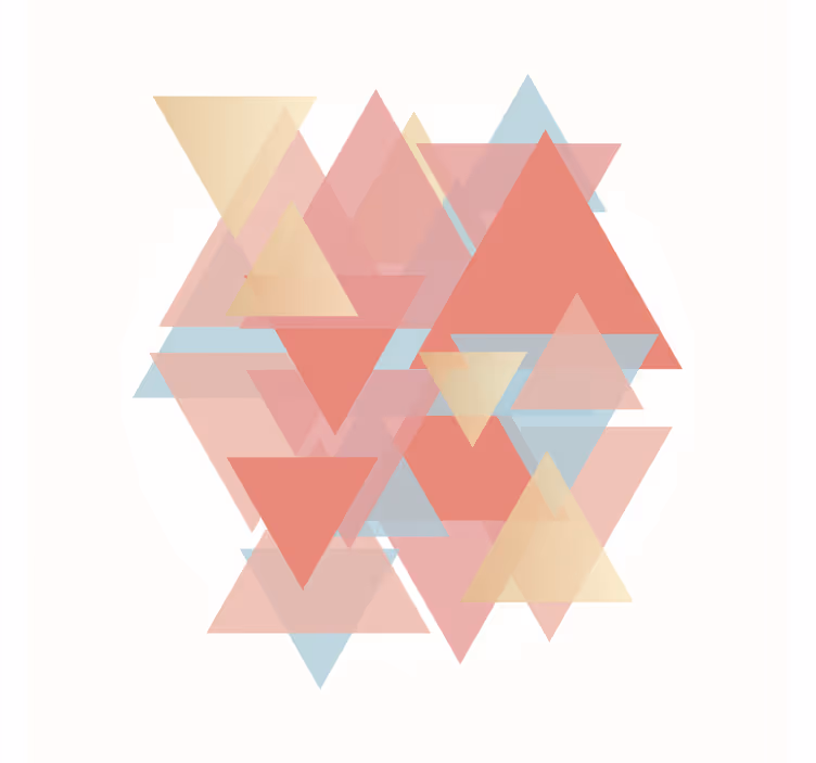 Toile fenêtre salon triangles roses et dorés - TenStickers