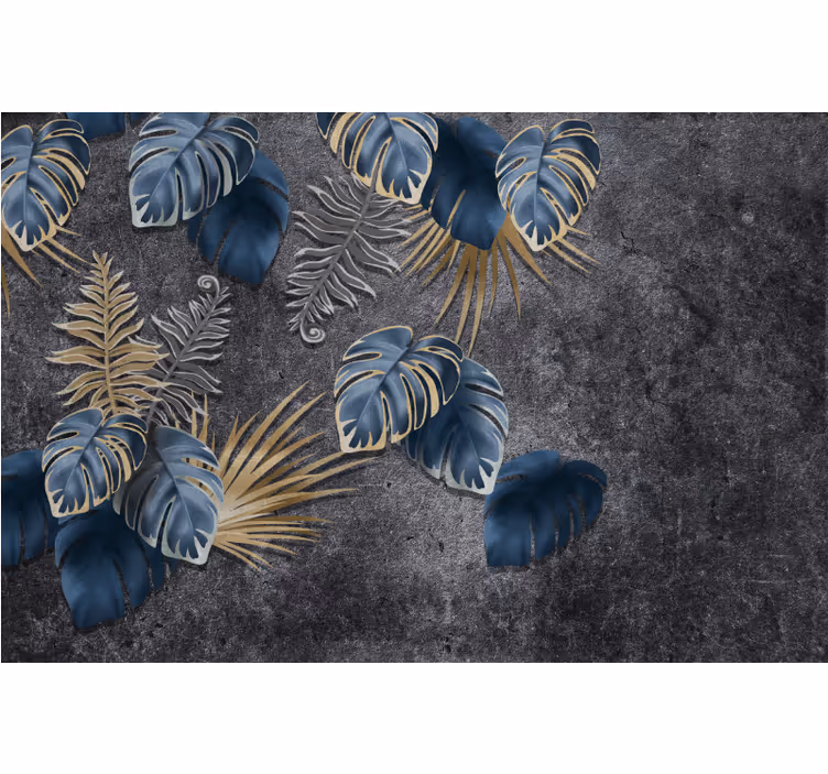 Toile fenêtre salon effet 3d plantes sur béton - TenStickers