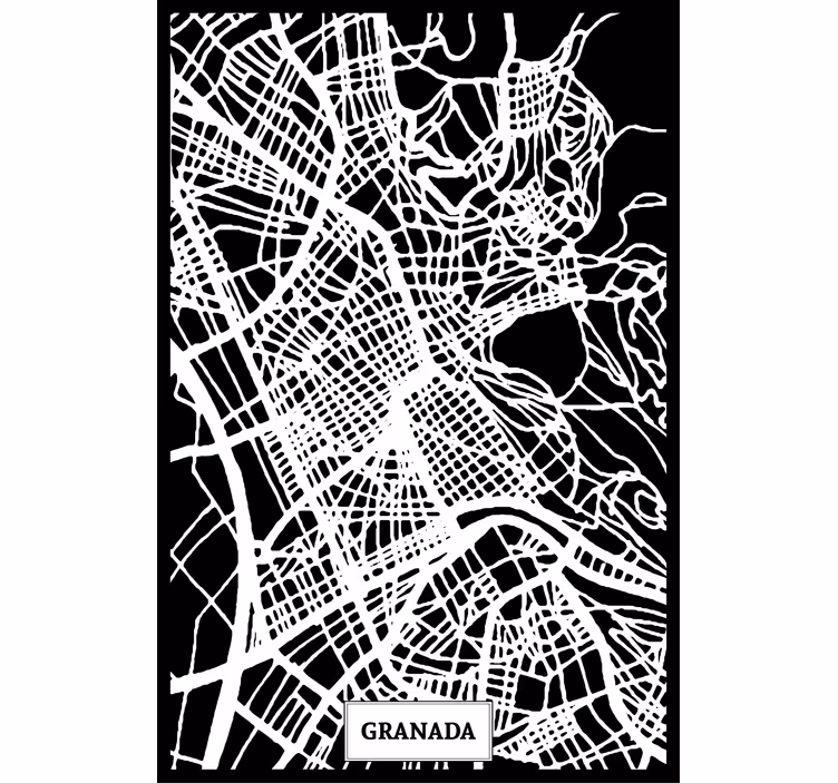 Toile fenêtre salon carte topographique grenade - TenStickers