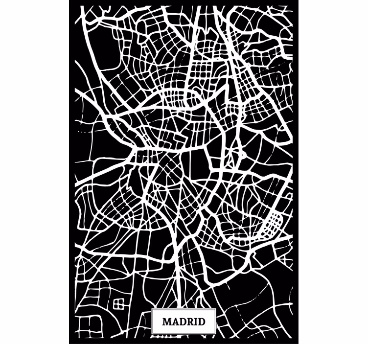 Toile fenêtre salon carte topographique madrid - TenStickers