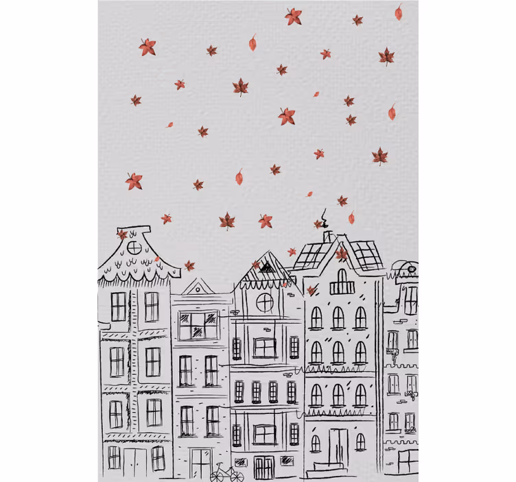 Toile fenêtre salon automne à amsterdam - TenStickers