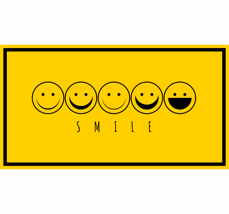 Toile fenêtre chambre émoticon sourire jaune - TenStickers