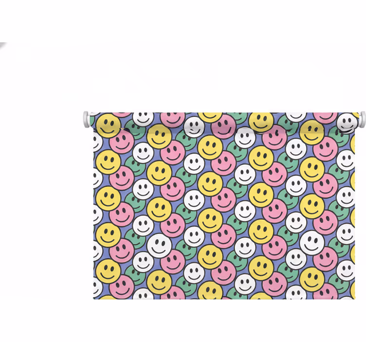 Toile fenêtre chambre visages souriants pastel colorés - TenStickers