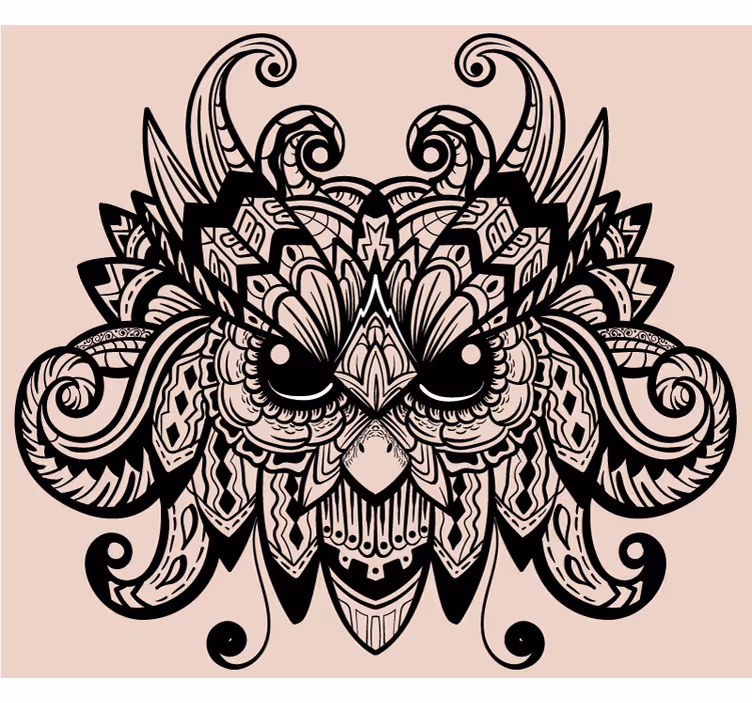 Toile fenêtre chambre illustration de hibou noir - TenStickers