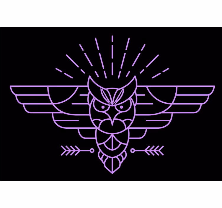 Toile fenêtre chambre forme de hibou violet - TenStickers